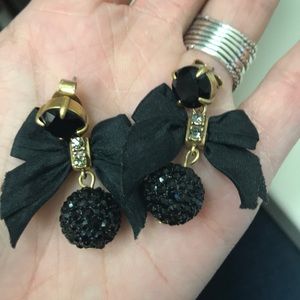 J Crew Black Bow Earrings